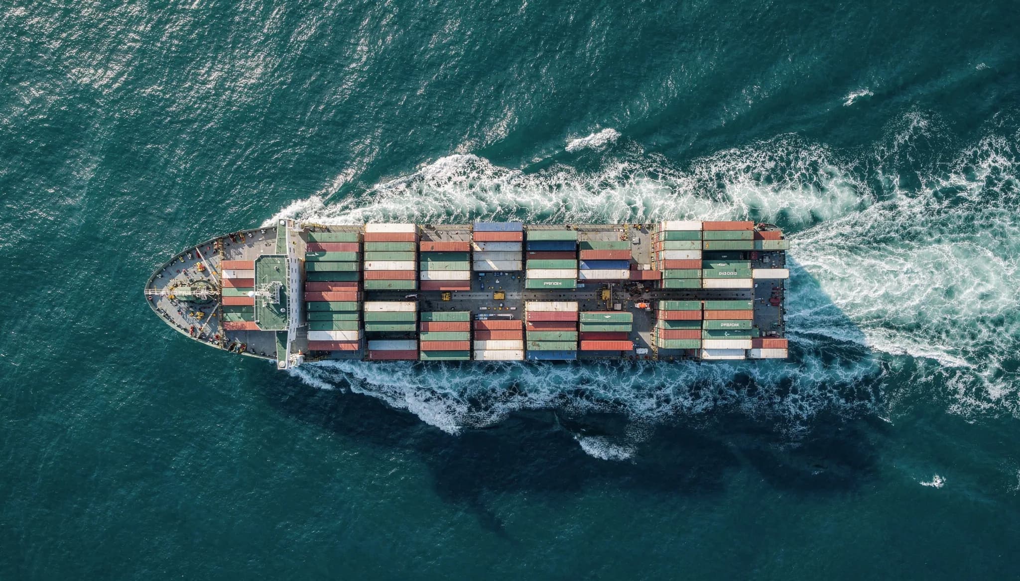 Sea freight vessel at port
